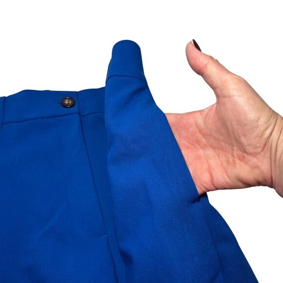 Zara High Waisted Trouser Pleated Shorts Cobalt Blue  Size M NWT - Picture 3 of 7